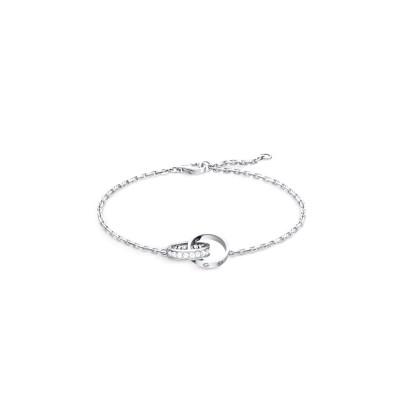 CARTIER LOVE BRACELET, ON CHAIN, HALF-PAVED REF. B6084400